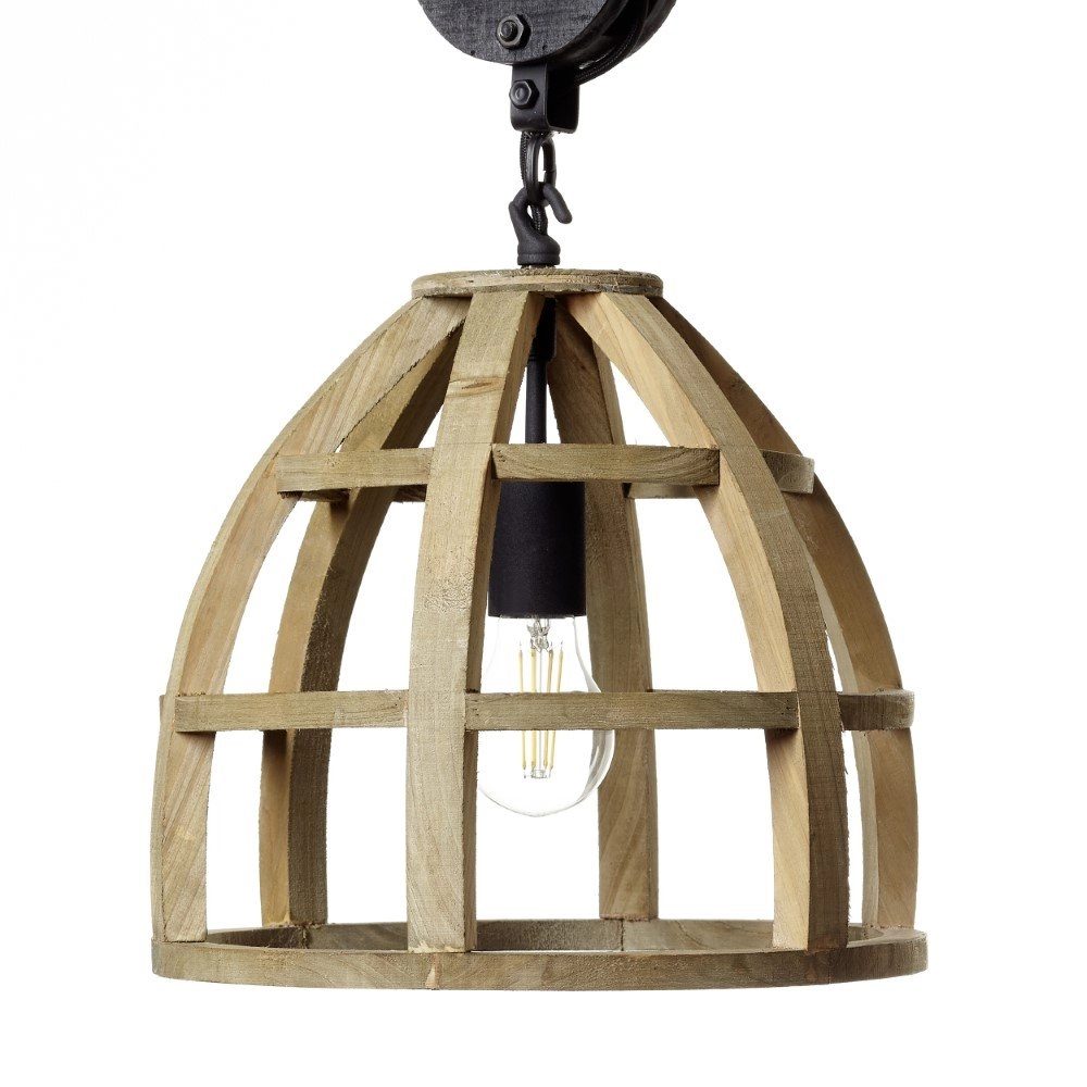 Houten hanglamp Matrix Wood Ø 34cm