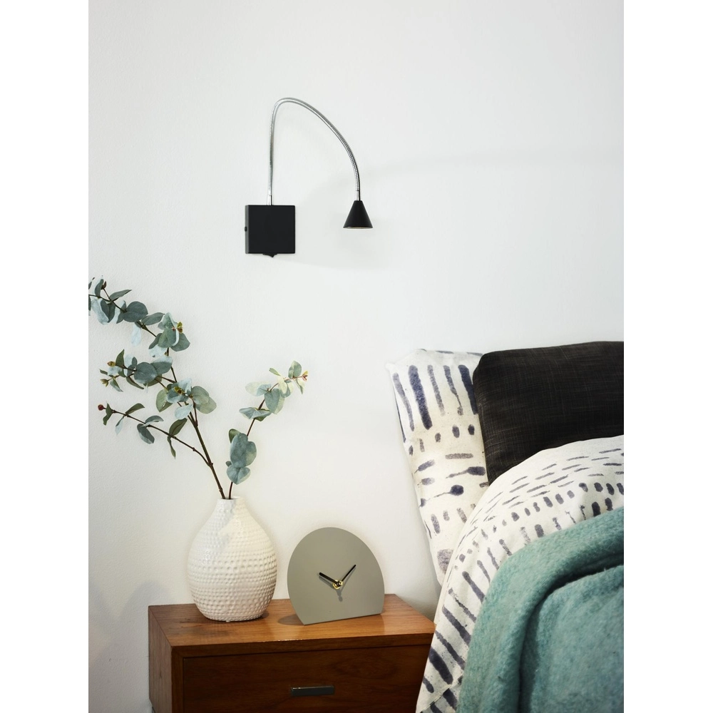 Bed leeslampje Buddy 4000K zwart Lucide 5411212185532