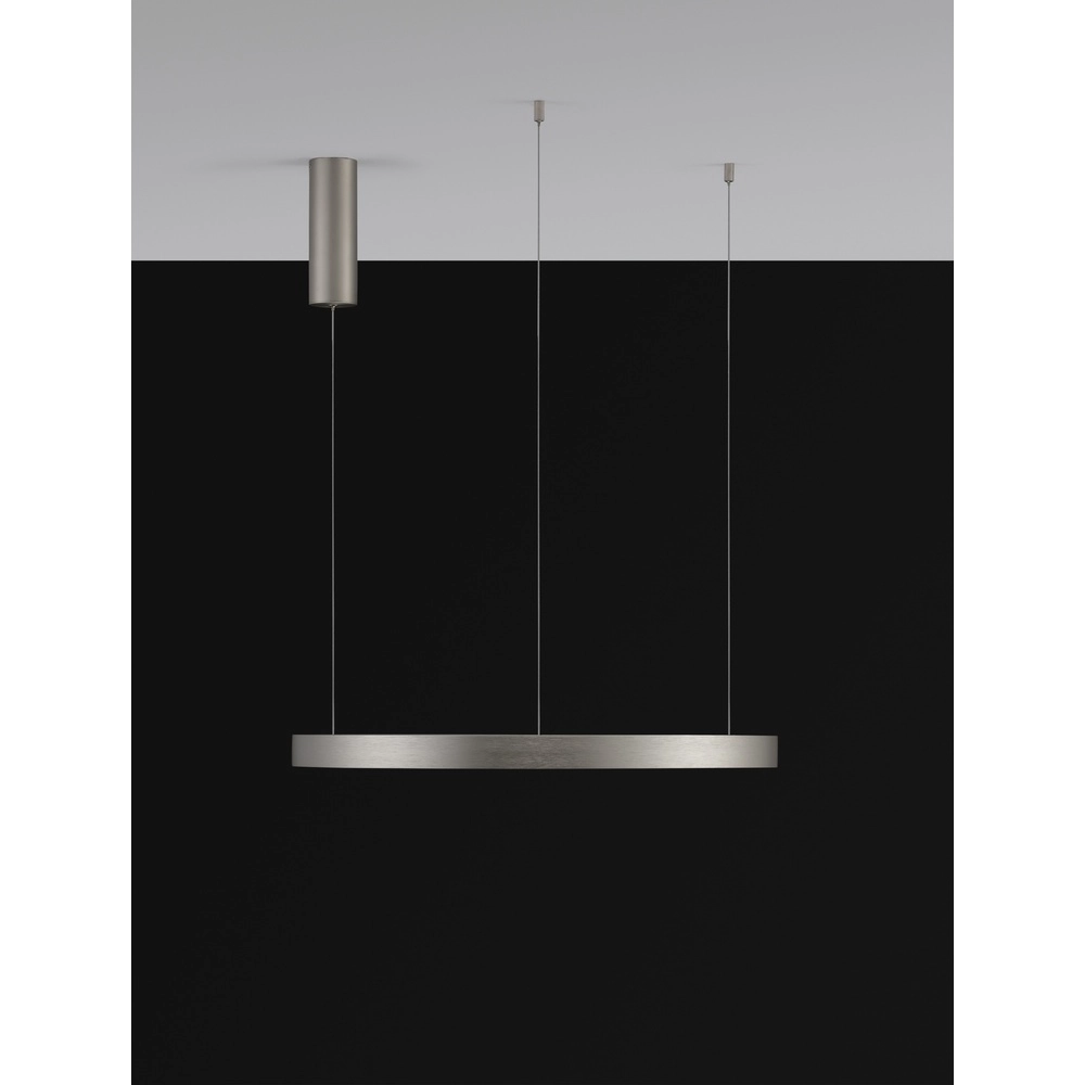 Ronde hanglamp Perrine zilvergrijs Ø 60cm Lyora 5212017438430