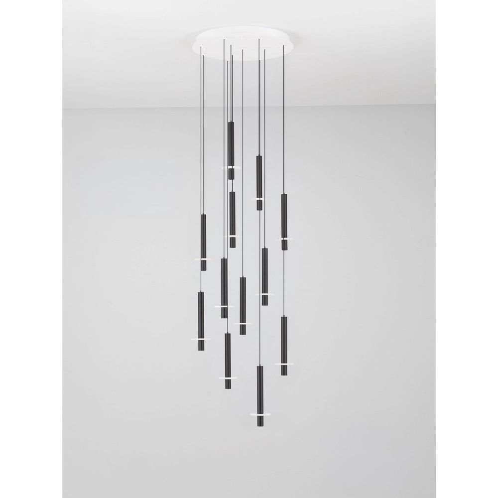 Design hanglamp Noemi zwart met wit Ø 62cm Lyora 5212063503298