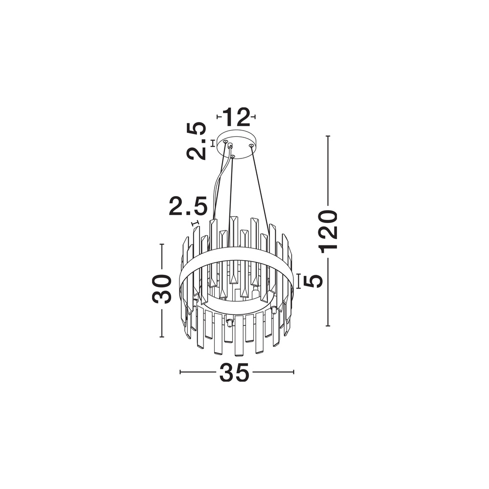 Gouden hanglamp Crown Ø 35cm Lyora 5212017433954