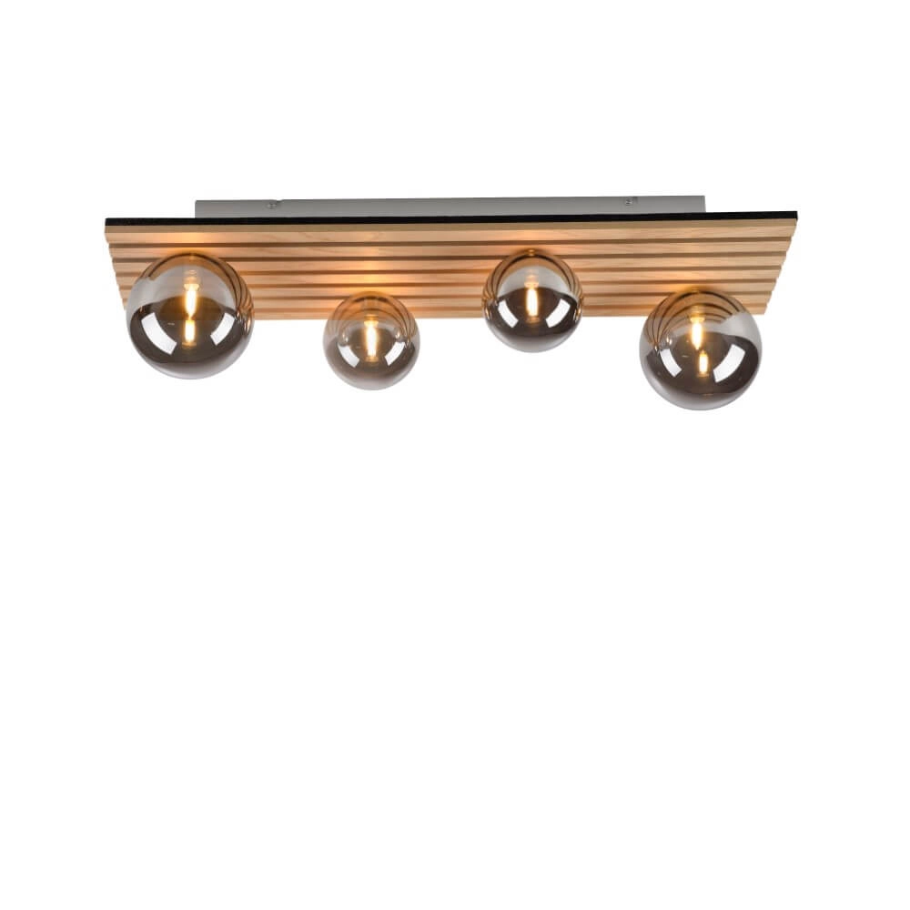 Houten plafondlamp Green Stika rechthoekig Just Light 4043689004248