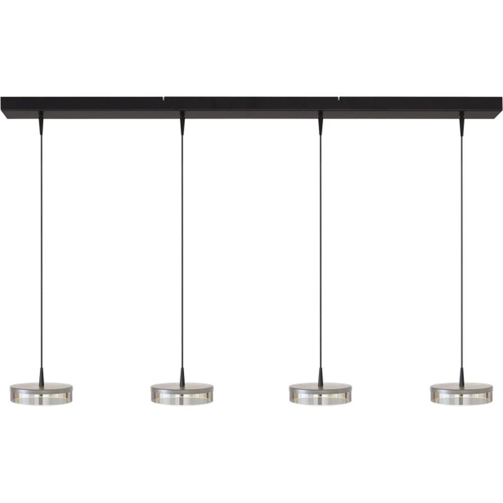 4-lichts hanglamp Imperia 130cm zwart met nikkel