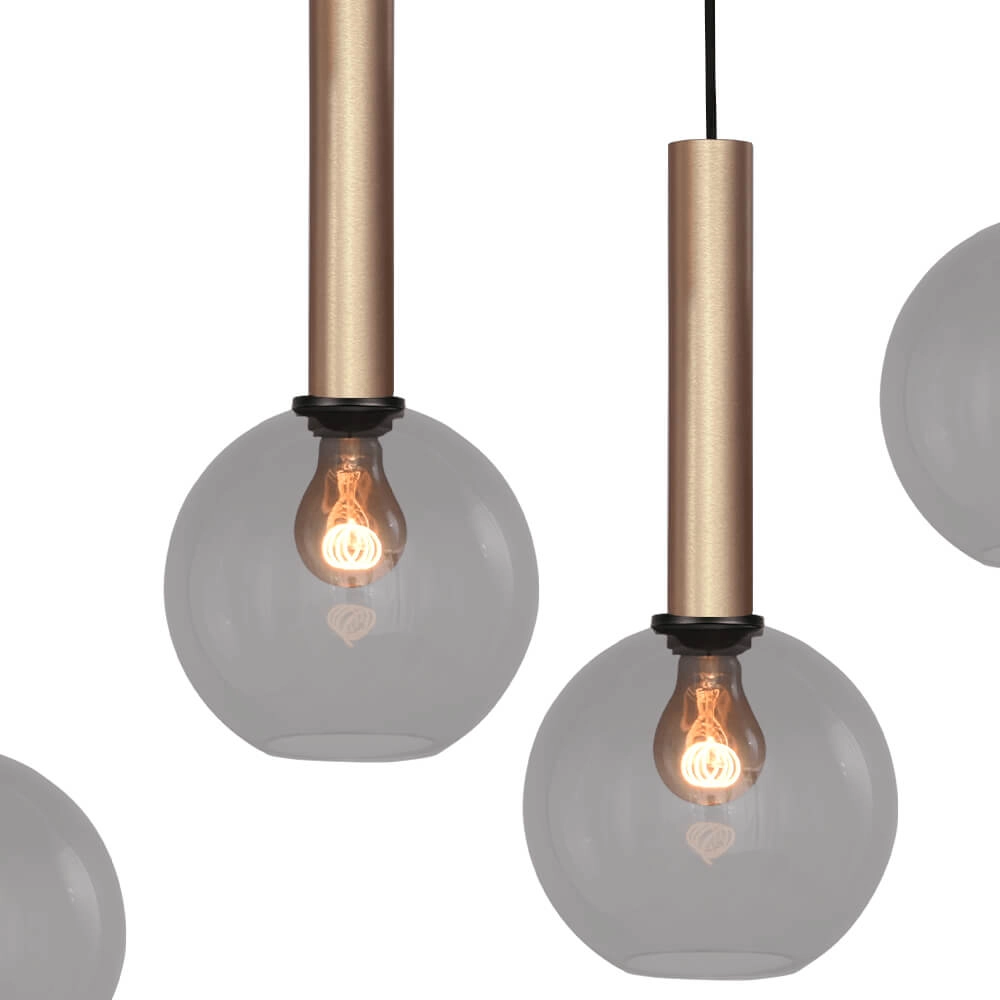 6-lichts hanglamp Bella 2 met smoke glas Masterlight 8718121353630
