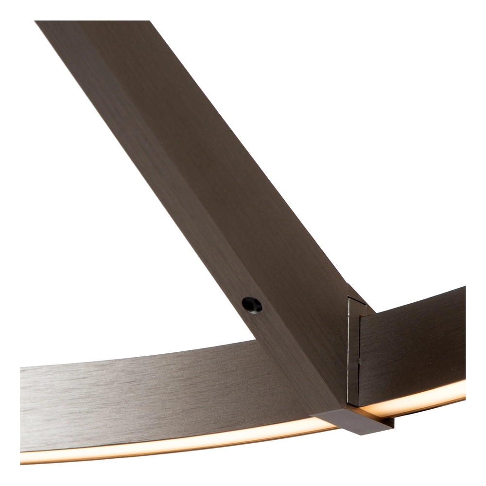 Strakke led hanglamp Applause Geborsteld metaal - Ø 60cm Premium by Lucide 5411212221827