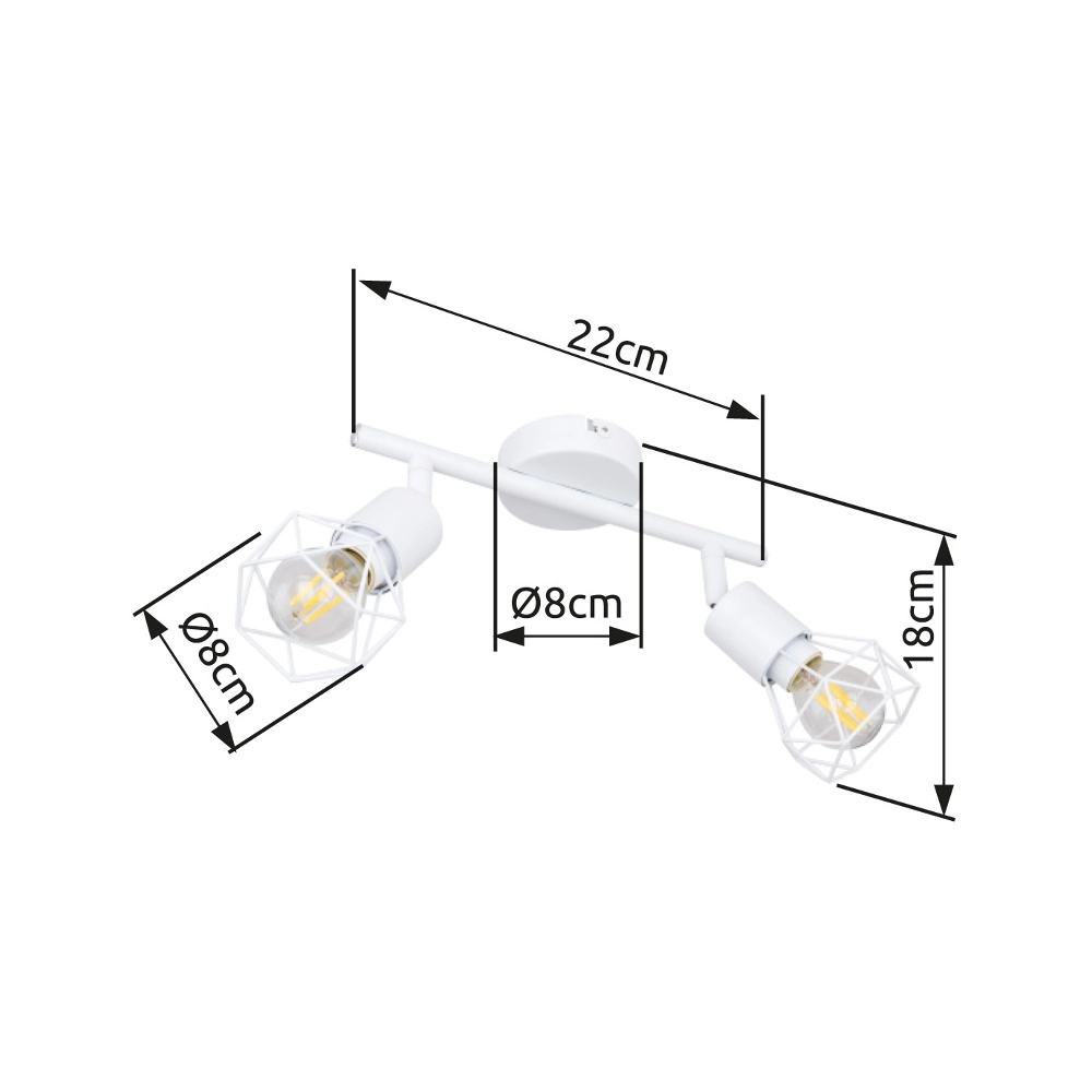 Plafondlamp Xara I 2-lichts wit Globo 9007371412983