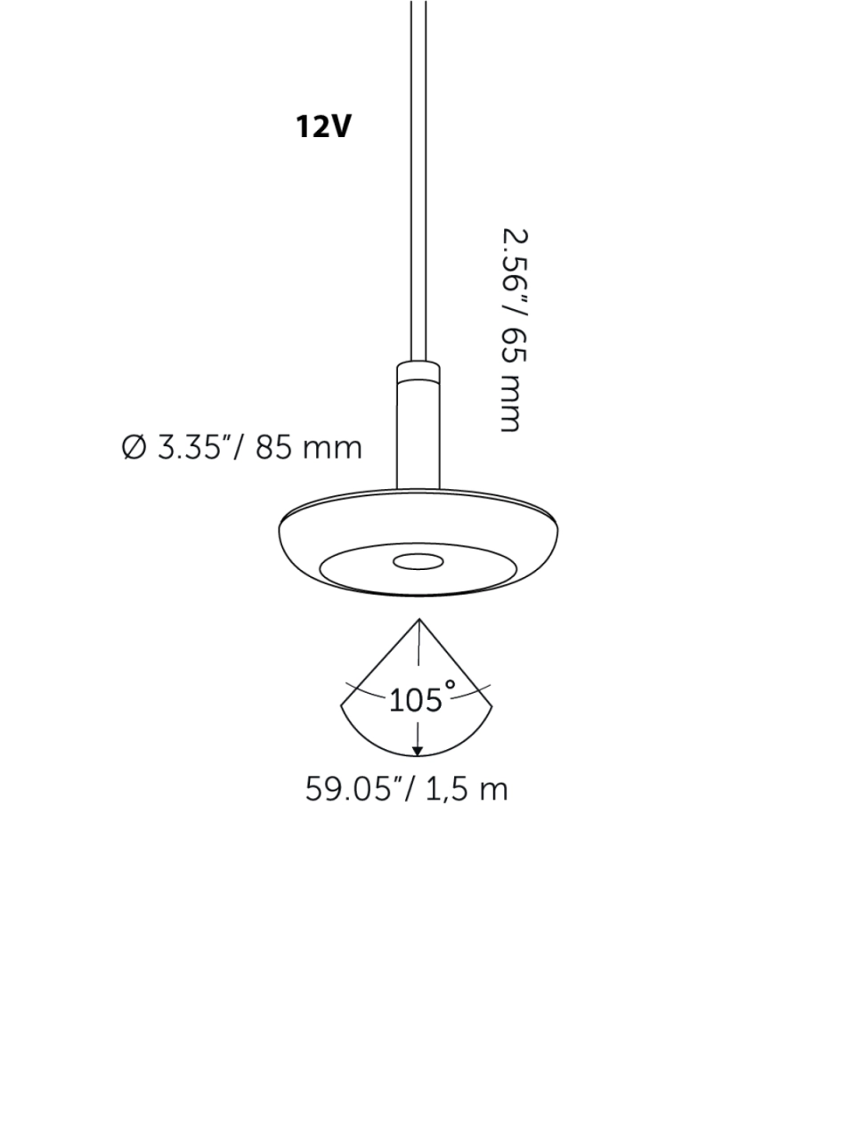 Sway Pendant 12 volt pearl grey In-lite 8717051005664