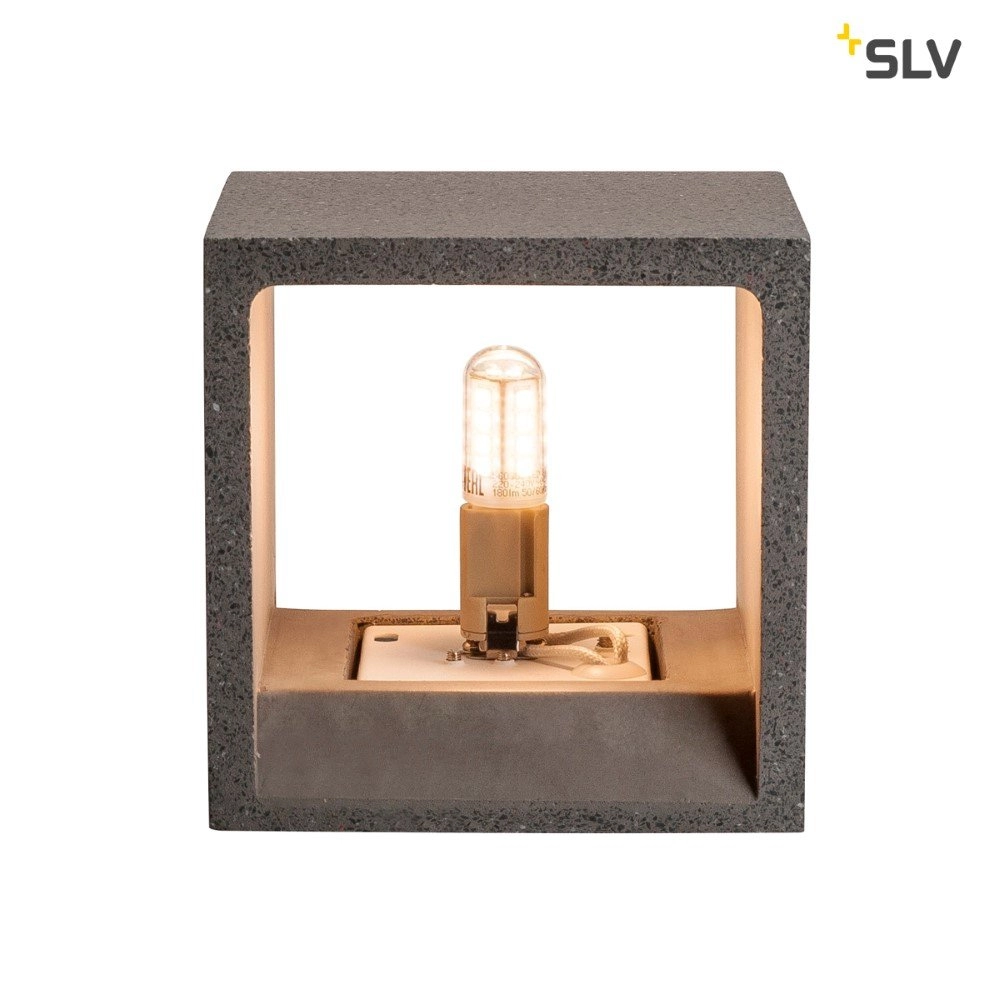 Wandlamp Solid Cube Up-Down zwart zandsteen SLV 4024163192033