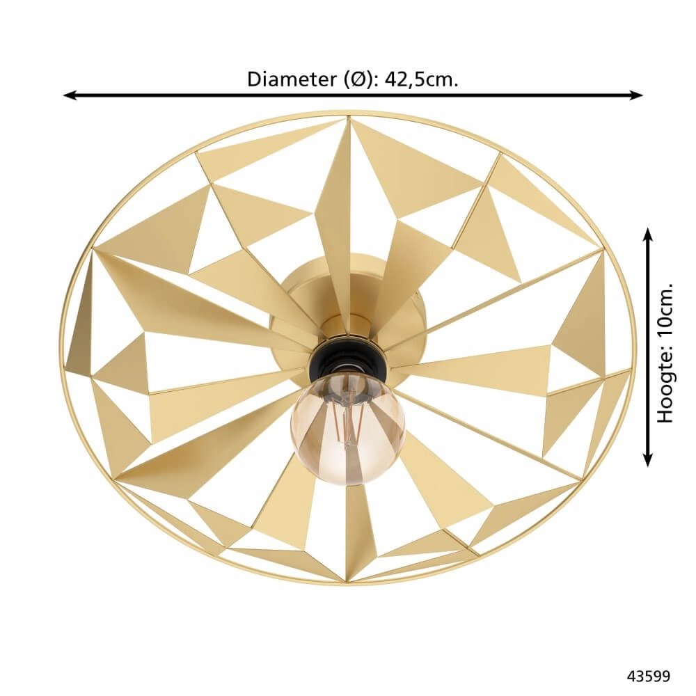 Gouden plafondlamp Castanuelo Ø 42,5cm Eglo 9002759435998