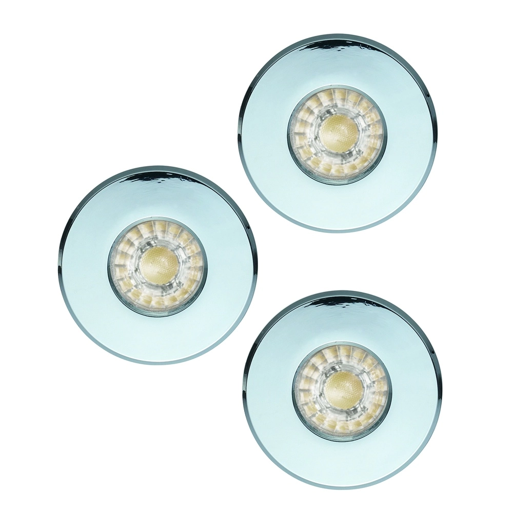 Set van 3 inbouwspots Igoa chroom