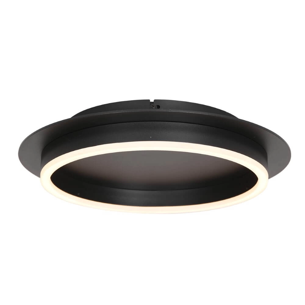 Moderne led plafonnière Ringlux zwart - Ø 32cm Moderne led plafonnière Ringlux zwart - Ø 32cm