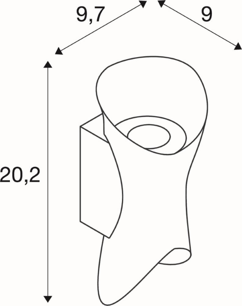 Grote led up & downlighter Modela wit met goud SLV 4024163289160