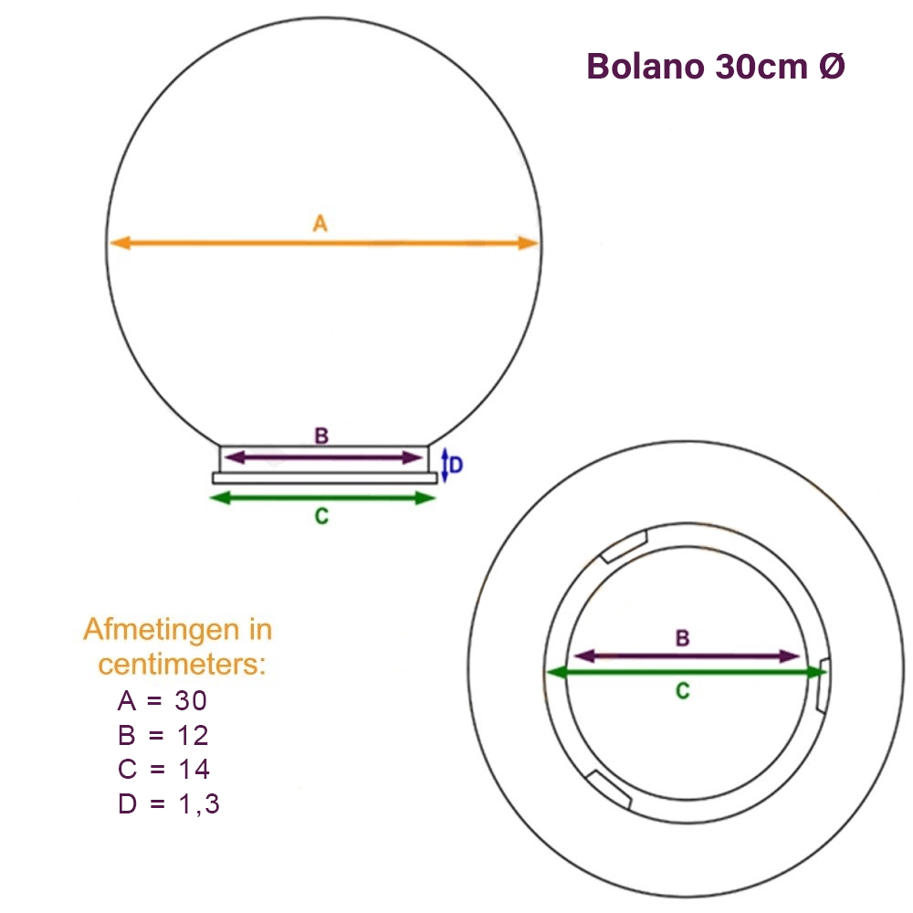 Bol lamp Bolano 181cm. staand opaal Lyora 8716803508668
