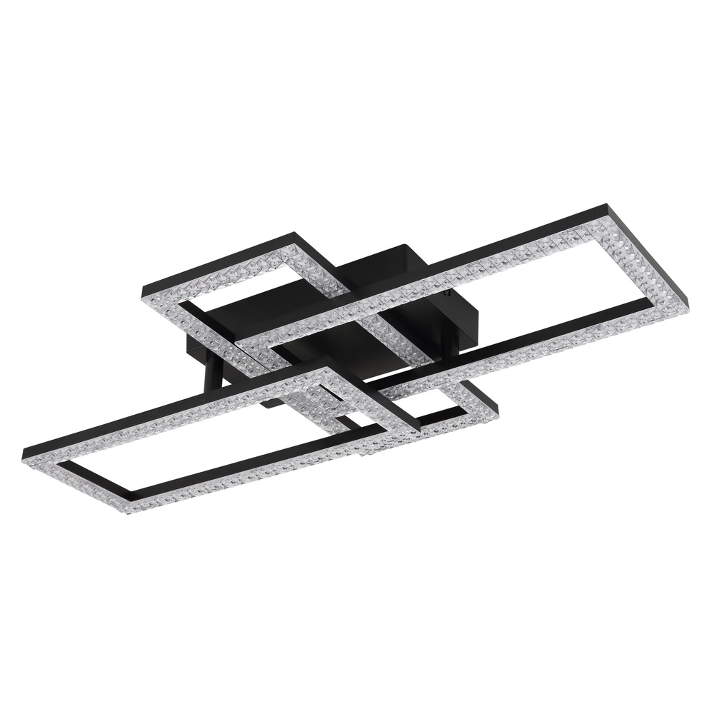 Zwarte design plafondlamp Sapena met kristal Globo 9007371453559