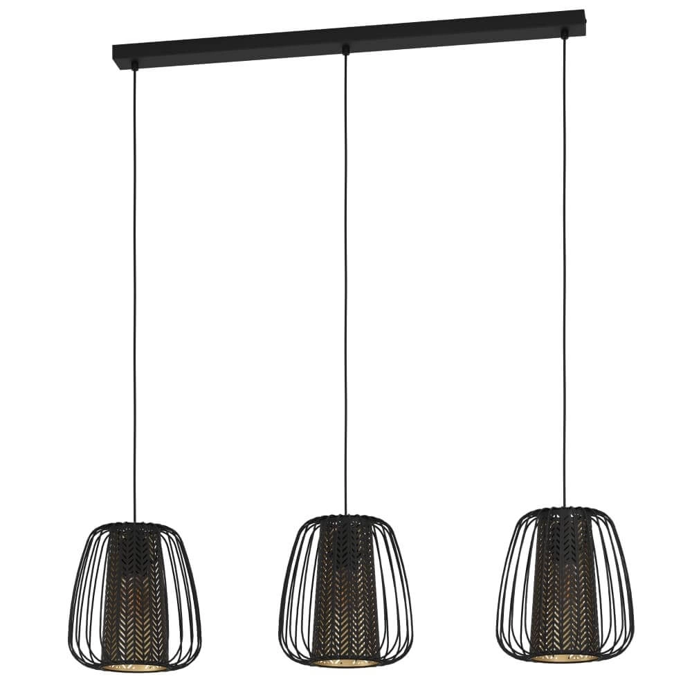 Eetkamer hanglamp Curasao zwart met goud Eetkamer hanglamp Curasao zwart met goud