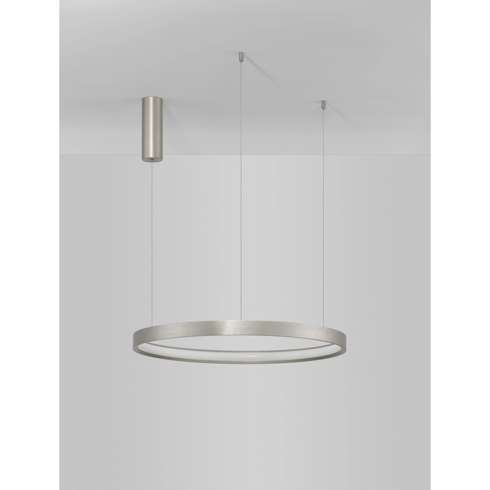 Ronde hanglamp Perrine zilvergrijs Ø 60cm Lyora 5212017438430