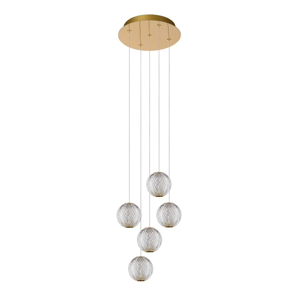 Gouden hanglamp Cintra vide 5-lichts