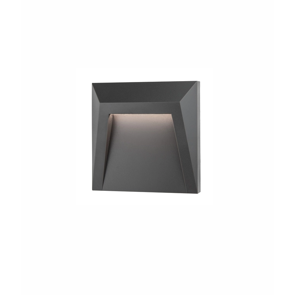 Vierkante wandlamp Luton 12,5cm grijs Lyora 5212017411129