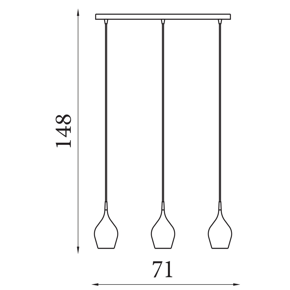 3-lichts hanglamp Vibrant gekleurd Searchlight 5053423295855