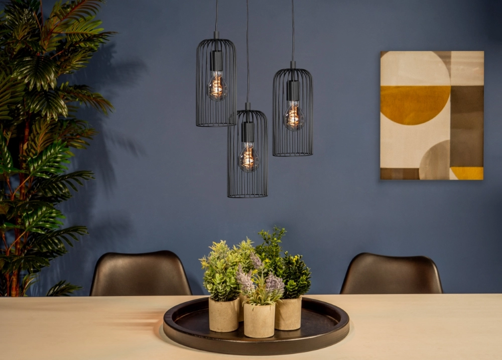 3-lichts hanglamp Roccamena 1 zwart Eglo 9002759436865