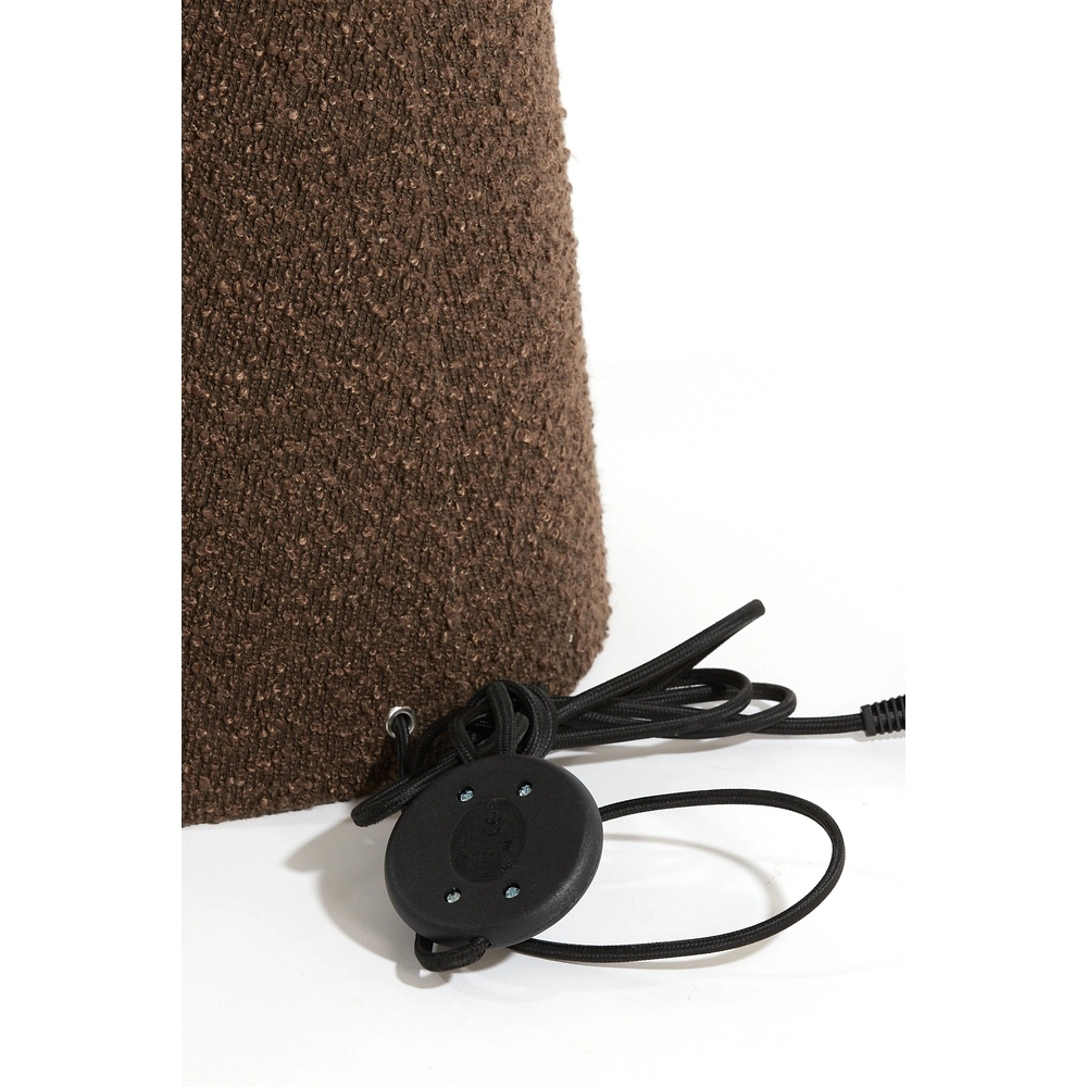 Staande schemerlamp Micky Ø 38cm - bouclé - bruin Light & Living 8717807782788