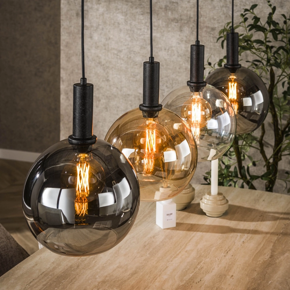 Glazen hanglamp Sfera 4x Ø 25cm - gekleurd glas Lyora 8716803512375