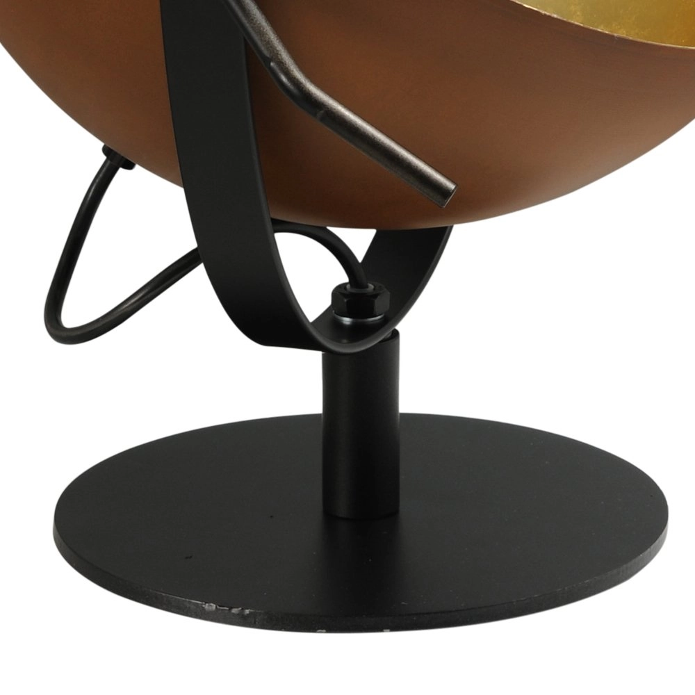 Stoere Industria Uplighter 30cm roestbruin met oudgoud Masterlight 8718121236674