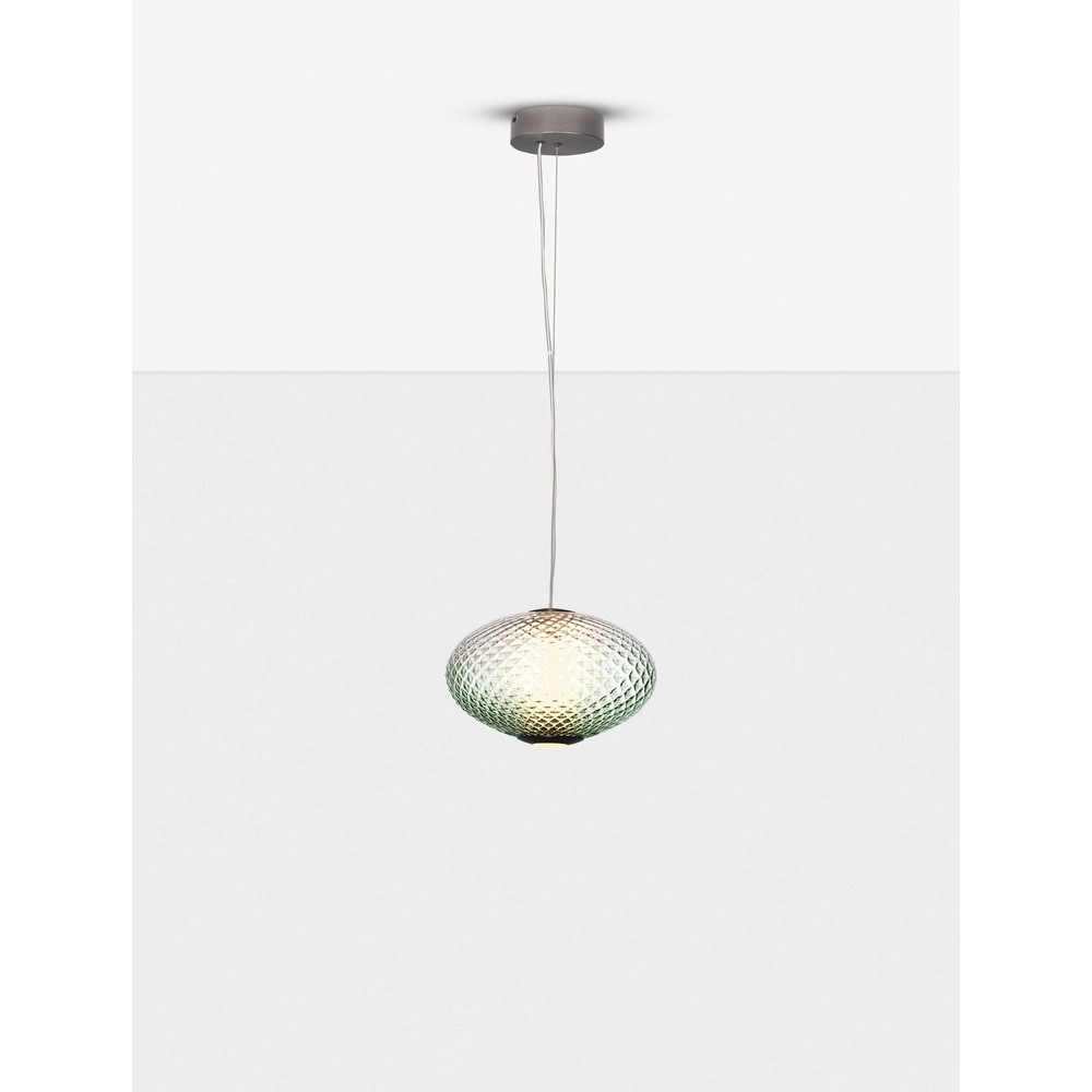Hanglamp Aora ovaal groen glas