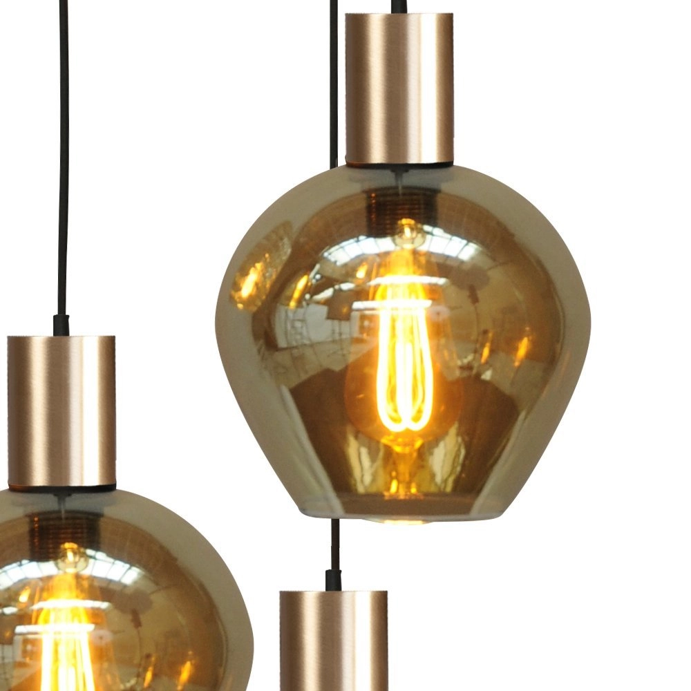 Zwarte hanglamp met goud Bounty 5-lichts met gouden fitting Masterlight 8718121245720