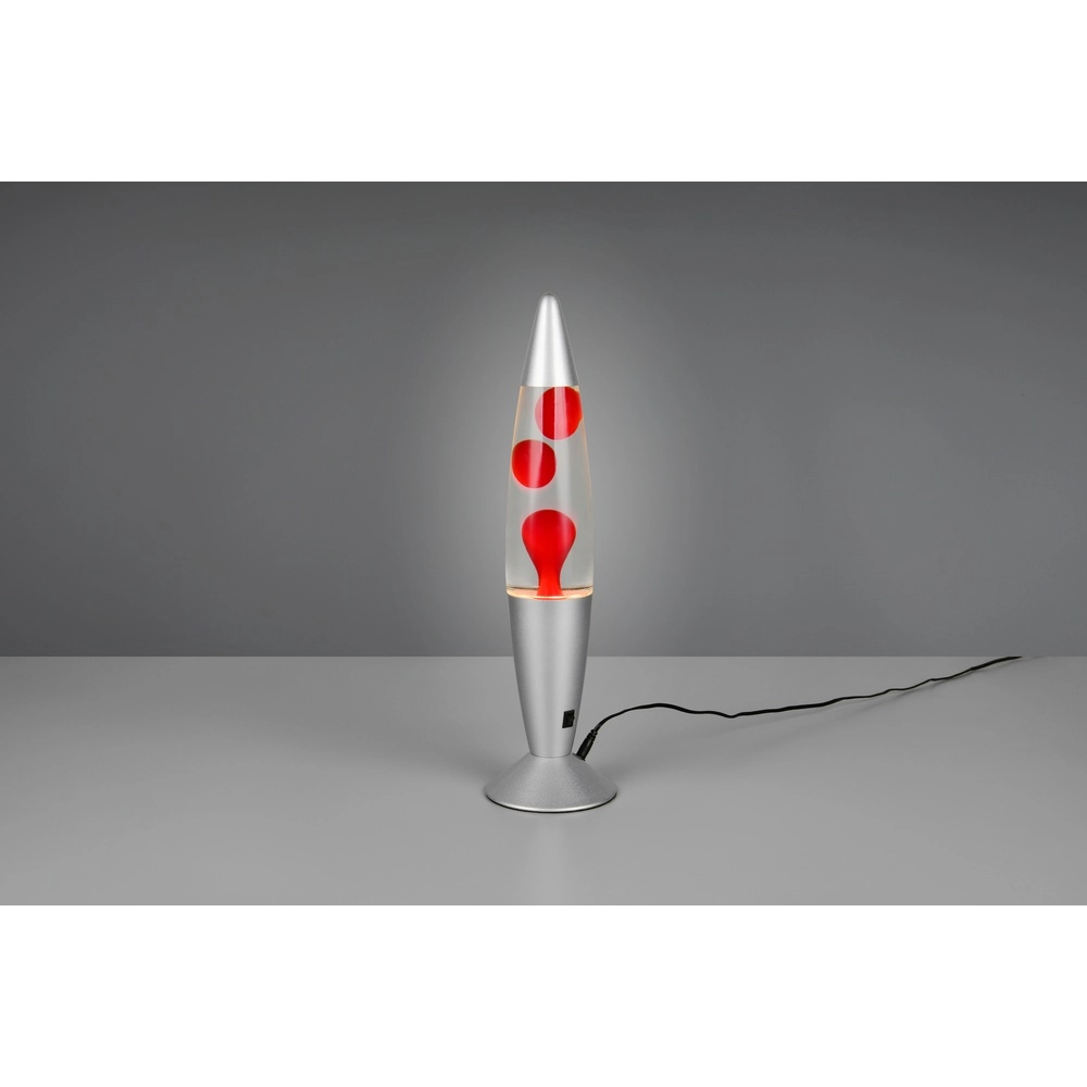 Lavalamp Vesuv zilver met rood Trio 4017807668384