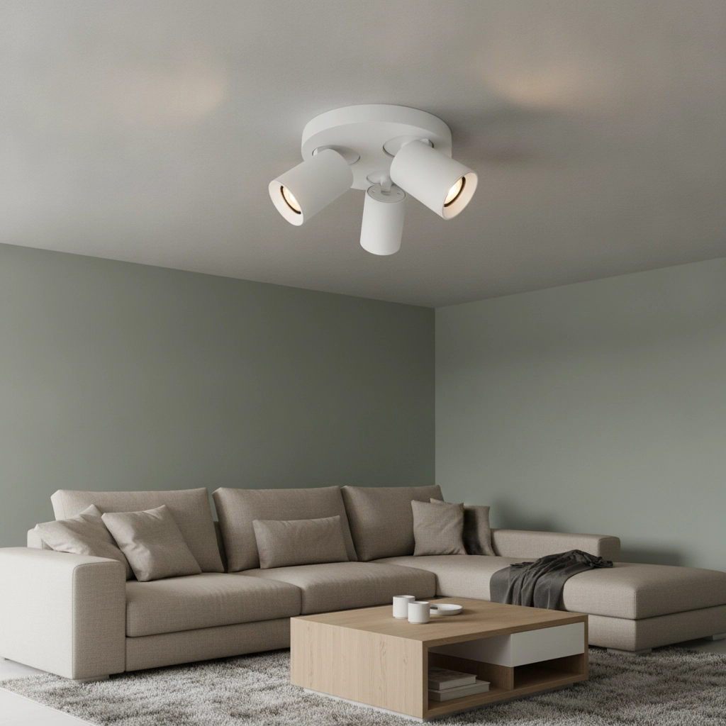 Ronde plafondlamp Megano 3-lichts wit