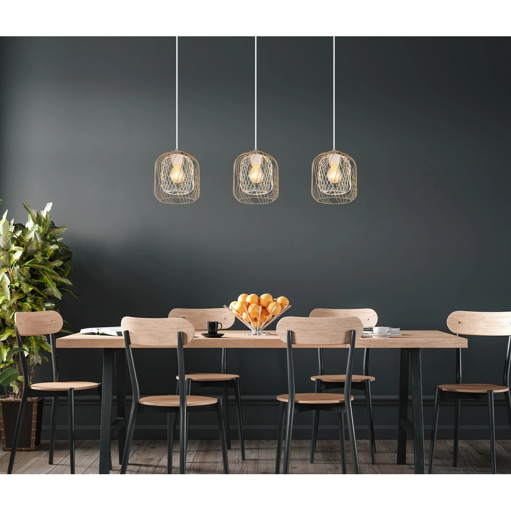 3-lichts hanglamp Dichti zand bruin Globo 9007371533350