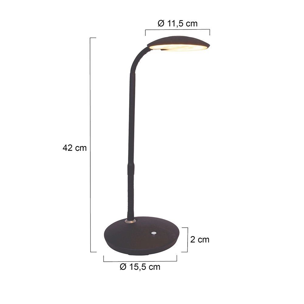 Zwarte bureaulamp Zenith Led - 2200-4000K Steinhauer 8712746117011