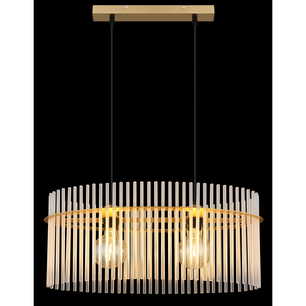 Hanglamp Gorley goud met witte glas staafjes Globo 9007371509140