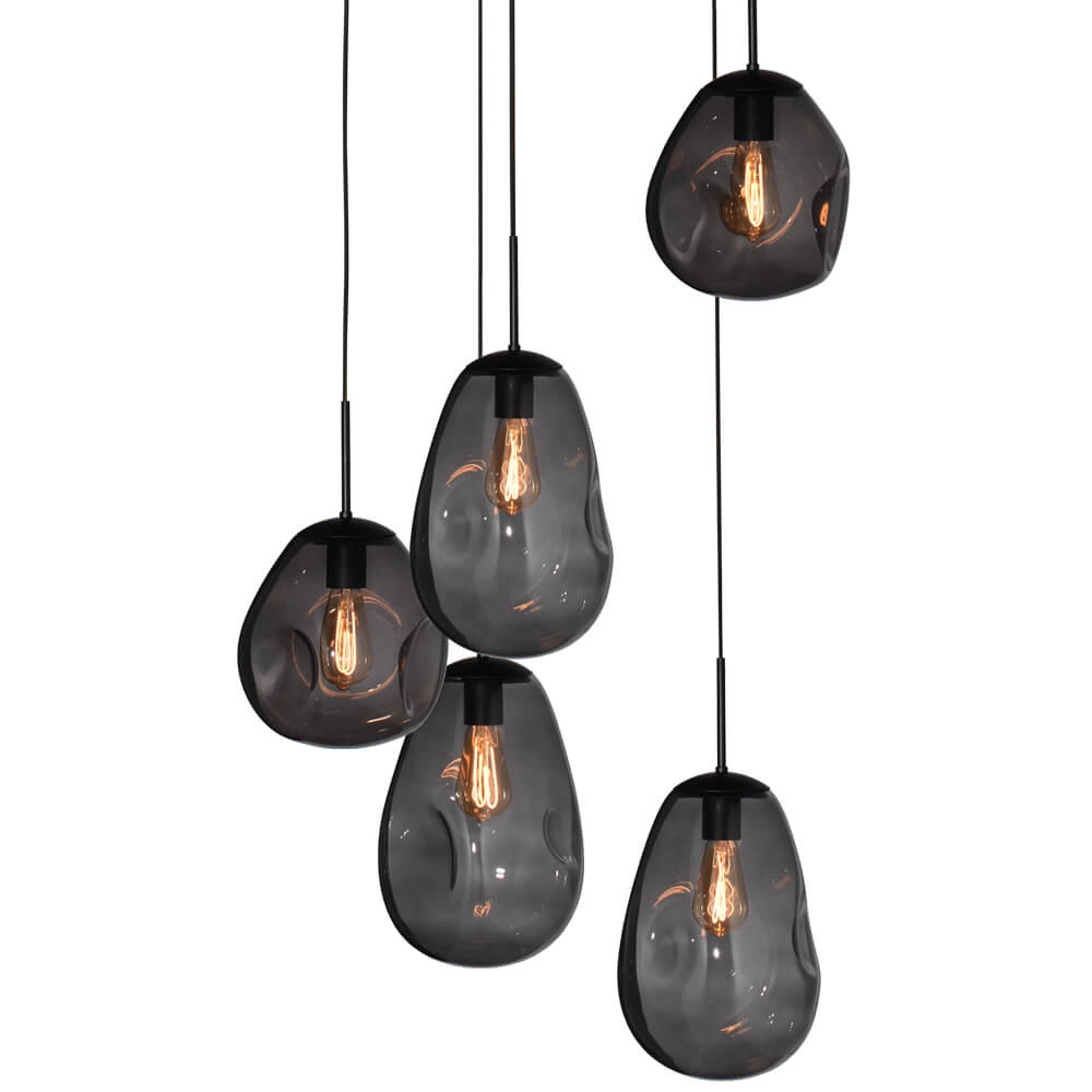 Vide hanglamp Lava 5x smoke glas Masterlight 8718121284323