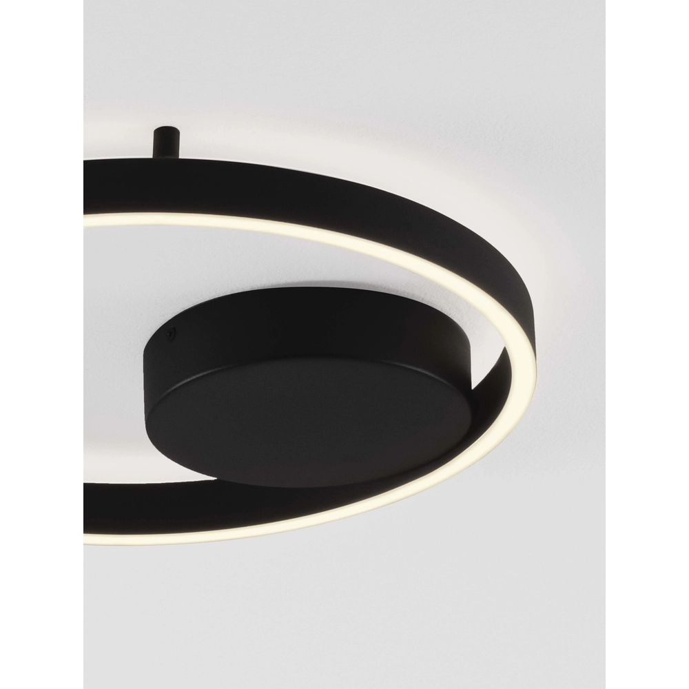 Plafondlamp Hedra rond Ø 40cm zwart Lyora 5212017448866