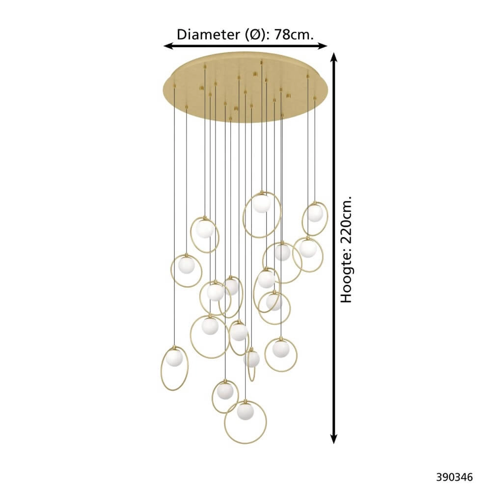 Gouden hanglamp Portocolom Ø 78cm Stars of Light 9008606270590