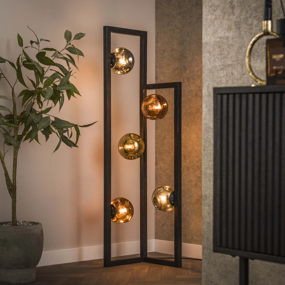 Glazen vloerlamp Stellar 5-lichts
