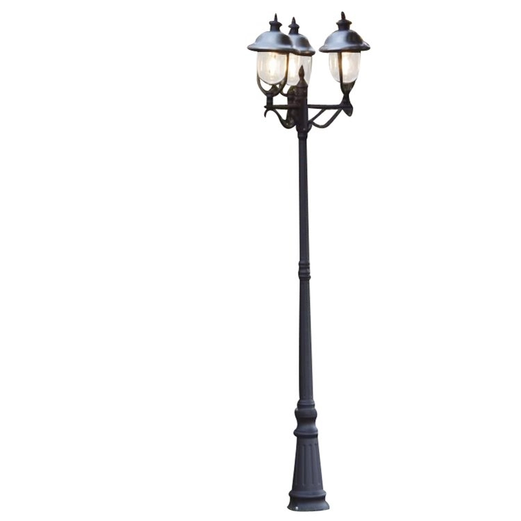 Staande buitenlamp Parma 218cm rvs met zwart Staande buitenlamp Parma 218cm rvs met zwart