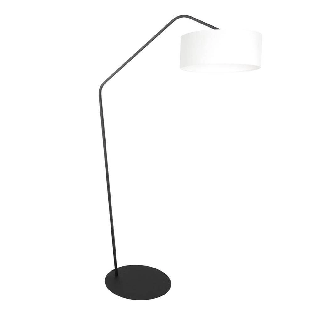 Vloerlamp Zig-Zag zwart met witte kap Ø 40cm