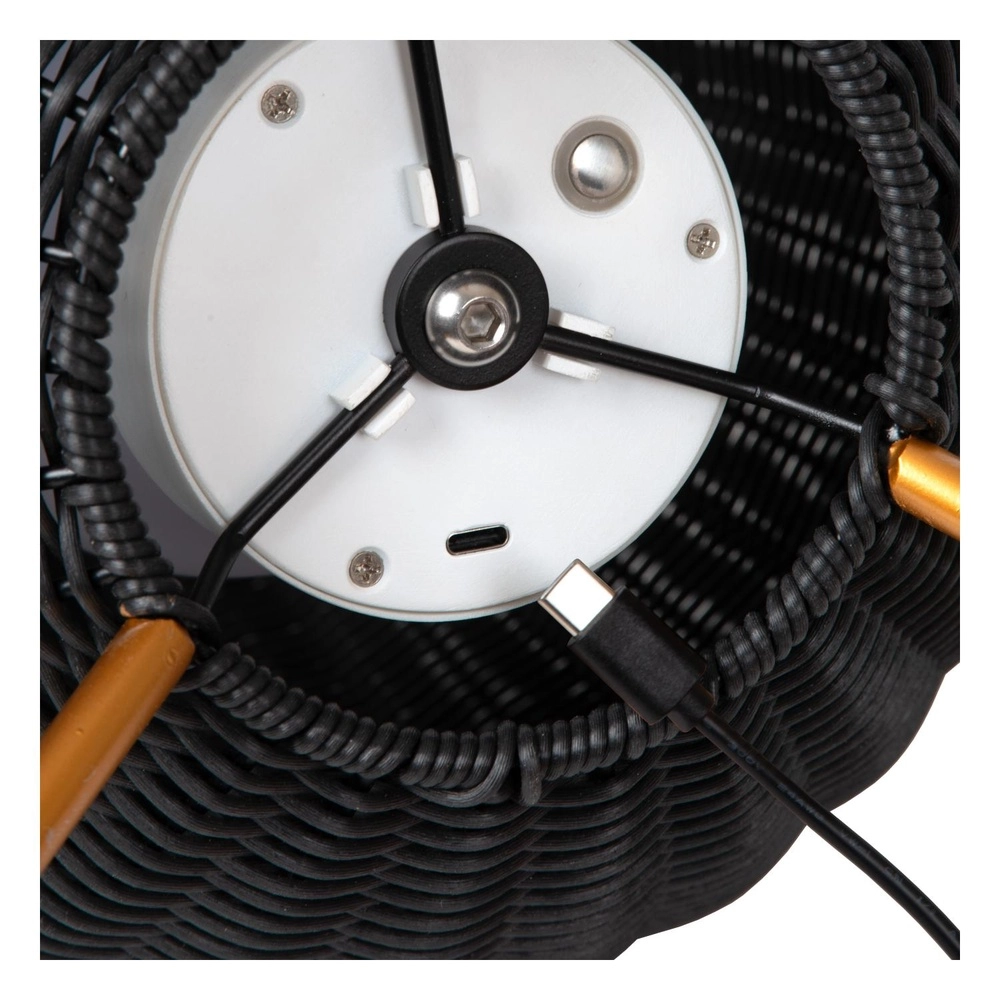 Oplaadbare tafellamp Colin Ip44 zwart Lucide 5411212031846