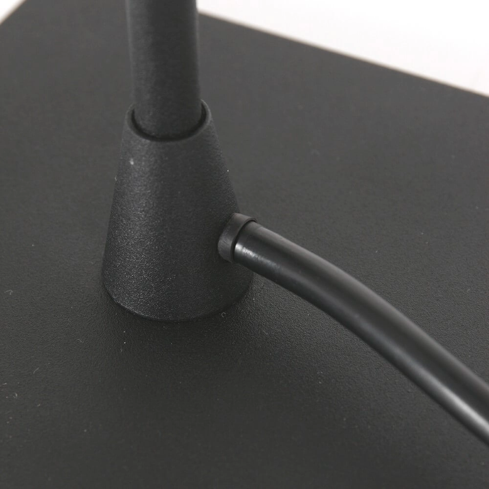 Zwarte tafellamp Ancilla met smoke glas Steinhauer 8712746146790