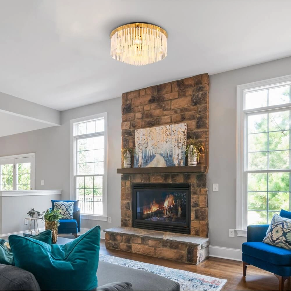 Zwarte plafondlamp Gorley met glas Ø 50cm Globo 9007371455133