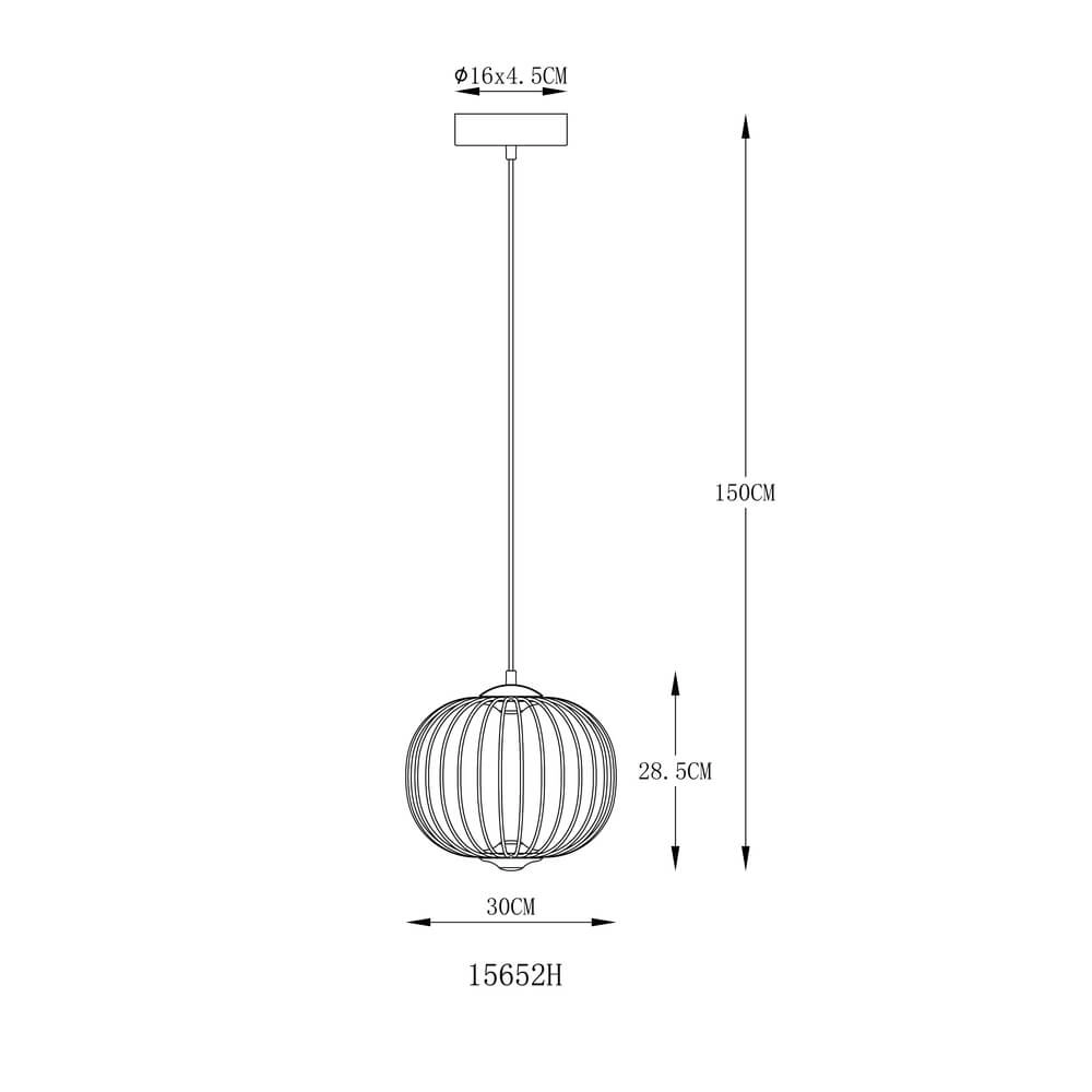 Zwarte hanglamp Galway enkel kooi Ø 30cm Globo 9007371471324