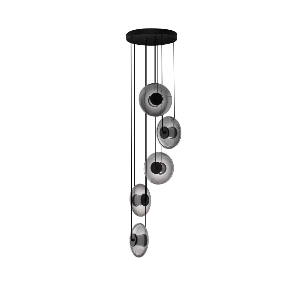 Unieke hanglamp Ballet zwart 5-lichts rond Lyora 5212017458445