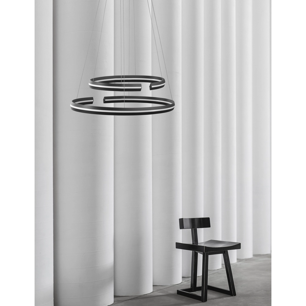 Zwarte hanglamp Torrente ovaal