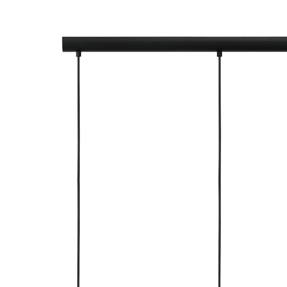 Glazen hanglamp Chelvey 3-lichts zwart met smoke glas Eglo 9002759321666