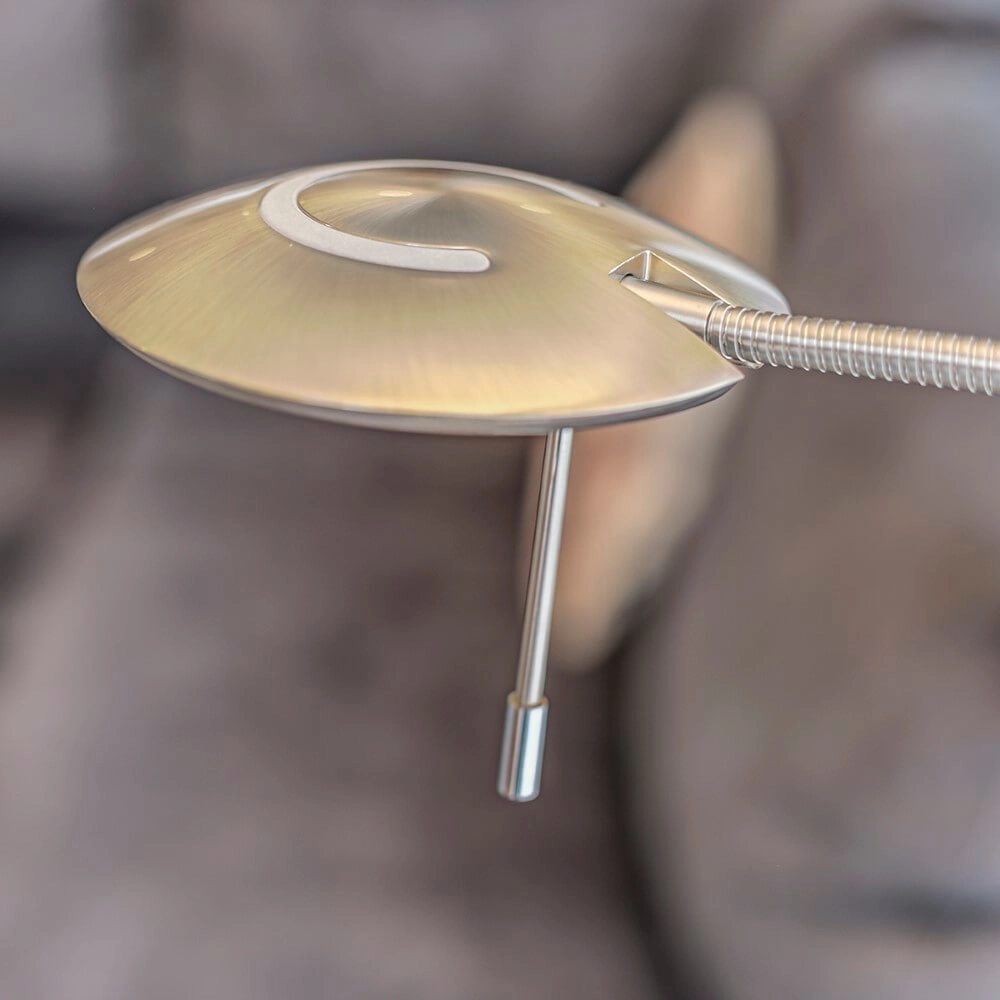 Vloerlamp met leeslampje Zodiac 2-lichts metaalgrijs Steinhauer 8712746122824