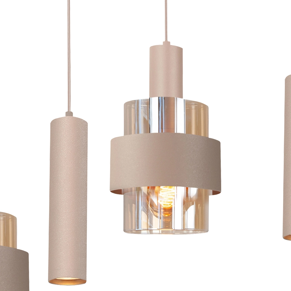 Eettafel hanglamp Marrone 7L - ovaal - zand Highlight 8718379052118