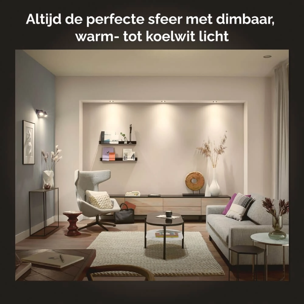 Inbouwspot Hue Milliskin - White Ambiance set van 3 zilvergrijs Philips 8720169319813